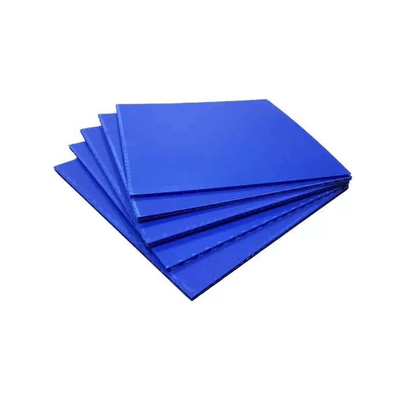 Blue plastic honeycomb pad