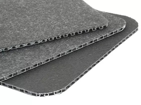 Double sided composite velvet honeycomb board